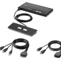 Belkin F1DN202MOD-HH-4 2-PORT DUAL HEAD HDMI MODULAR SECURE KVM SWITCH PP4.0 W/REMOTE