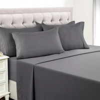 Bed Sheets Set (4-PC) Egyptian Comfort Deep Pocket Gray Full Queen King