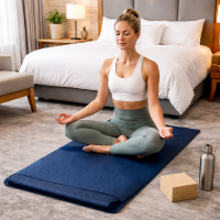 Anthropologie Folding Travel Yoga Mat 24" x 68" Yoga Pilates Workout Fitness Exercise Mat