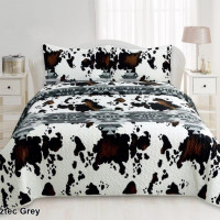Cow & Aztec Print Western Bedding Set Queen & King Quilt Bedspreads Queen Velvet