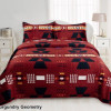 Geometric Print Bedding Set Queen & King Size Quilted Bedspreads Velvet Burgundy