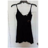 Gianni Bini little black dress spaghetti strap Front buckle A Line Dress Size: XS