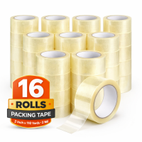 Carton Sealing Tape (16 Rolls) 110 Yards 2 Mil 330 ft Clear Shipping Packing Tape