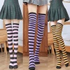 Thigh high cotton socks Over the knee colorful striped socks