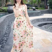 BOHO Summer Maxi Dress Pink Butterflies Summer Dresses for Women Relaxed fit
