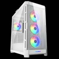 COUGAR DuoFace Pro White ATX Mid Tower Gaming Case, 390mm GPU supported, built-in Front 120mm A Fan x3 & Rear 120mm A Fan x1, with Mesh & Tempered Glass Front Panels