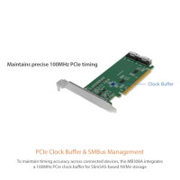 Icy Dock MB308A EXLINK MB308A PCIE 4.0 X16 NVME ADAPTER CARD WITH 2 X SLIMSAS 8I (S