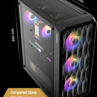 ANTEC 3mm Tempered Glass Side Panel icro-ATX Case, 6 x 120 Fans Included