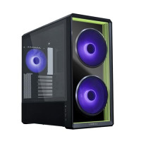 Lian Li INF Black Infinity Mirror Computer Case, Mid-Tower ATX PC Case w/ 3 Pre-Installed Fans, 2x170mm ARGB Fans, 1x140mm, Front Mirror Glass Panel, Optimized Airflow - Black (LAN)