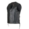 Vance Leather Gambler Style Premium Cowhide Leather Vest with 2 Gun Pockets