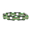 Two Tone Black and Lime Green Ladies Bike Chain Bracelet with White Crystal Centers