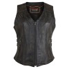 Ladies Distressed Brown Vest with Buckles