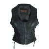 High Mileage Ladies Lace Side Leather Vest