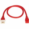 Eaton P036-E03-ARD-6 PDU POWER CORDS C19 P-LOCK C20 HEAVY-DUTY 20A 12AWG 3FT RED 6 PACK