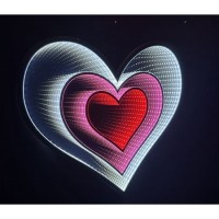 Hanging Triple Heart Ekko Light Display 23.5"H