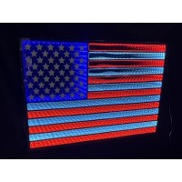 Hanging American Flag Ekko Light Display 23"L