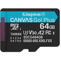 Kingston SDCG4/64GB 64GB MICROSDXC CANVAS GO PLUS GEN4 200MB/S A2 U3 V30 CARD + ADAPT