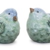 Blue and Green Terra Cotta Bird Figurine (Set of 2)