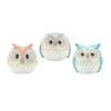 Whimsical Pastel Terra Cotta Owl Figurine (Set of 3)