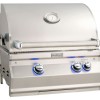 FM A430i Aurora 24" Built-In Grill with Analog Thermometer and Rotisserie Backburner, NG/LP