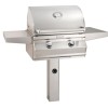 FM Choice C430s 24" In-Ground Post Mount Grill with Analog Thermometer and 1-Hour Timer, NG/LP
