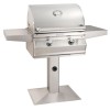 FM Choice C430s 24" Patio Post Mount Grill with Analog Thermometer and 1-Hour Timer, NG/LP