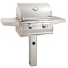 FM Choice Multi-User CM430s 24" In-Ground Post Mount Grill with Analog Thermometer and 1-Hour Timer, NG/LP
