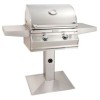 FM Choice Multi-User CM430s 24" Patio Post Mount Grill with Analog Thermometer and 1-Hour Timer, LP/NG