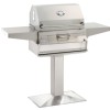 FM Legacy Charcoal 24" Stainless Steel Patio Post Mount Grill - 22SC01CP6