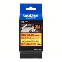 Brother HSE621E 0.35IN X4.9FT 8.9MM X1.5M 3:1 HEAT SHRINK TUBE BLK ON YELLOW DIA: