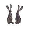 Brown Long Ear Rabbit Statue (Set of 2)