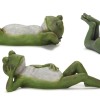 Lounging Garden Frog Figurine (Set of 3)