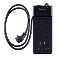 Cyber Power CSP806UC18 CYBERPOWER CSP806UC18 SURGE 800V 5-15P 6FT CORD BLACK