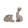 Weathered Stone Garden Rabbit Figurine (Set of 2)