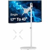 Siig CE-MT5F11-S1 SINGLE 43 INCH PORTABLE MONITOR ARM TV ROLLING STAND-WHITE