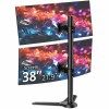 Siig CE-MT5J11-S1 DUAL 38 INCH STACK MONITOR POLE FREESTAND 26.5 LBSBLACK