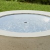 Outdoor Greatroom Round Grey Glass Burner Cover