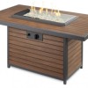 50" Umber Brown Kenwood Rectangular Gas Fire Pit Table