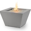 Outdoor Greatroom Cove Square Gas Fire Pit Bowl in Natural Grey Finish with Direct Spark Ignition - NG