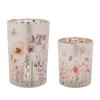 Frosted Floral Print Votive Holder (Set of 2)