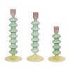 Multicolored Glass Taper Candle Holder (Set of 3)