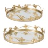 Floral Sculpted Mirror Tray (Set of 2)