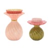 Floral Swirl Dolomite Candle Holder Vase (Set of 2)