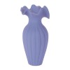 Scalloped Ribbed Stoneware Vase 9"H