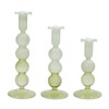 Green Glass Taper Candle Holder (Set of 3)