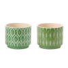 Geometric Patterned Dolomite Planter (Set of 2)