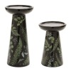Ceramic Botanical Print Candle Holders (Set of 2)