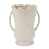 Stoneware led Scalloped Vase 9"H