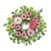 Zinnia and Tulip Floral Candle Ring 17 Inch