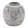 Floral Stoneware Vase 6"H